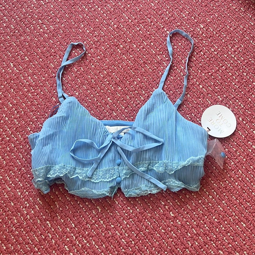 Blue cropped More to Come top from Revolve